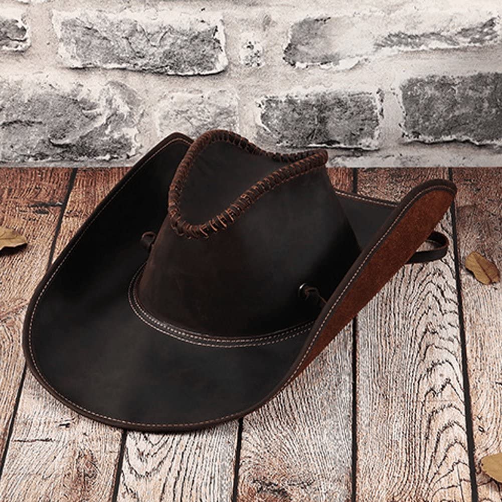 Lipfer Leather Cowboy Hat for Men Vintage Handcrafted Western